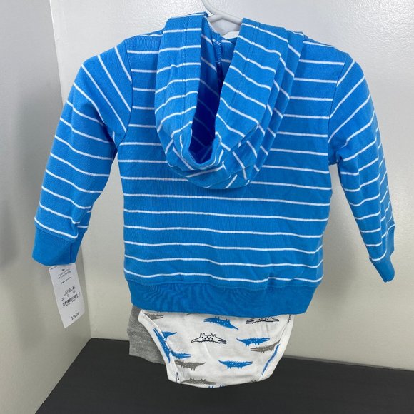 Carter's 3 Piece Outfit Set Alligator Hoodie 9M - Picture 2 of 6